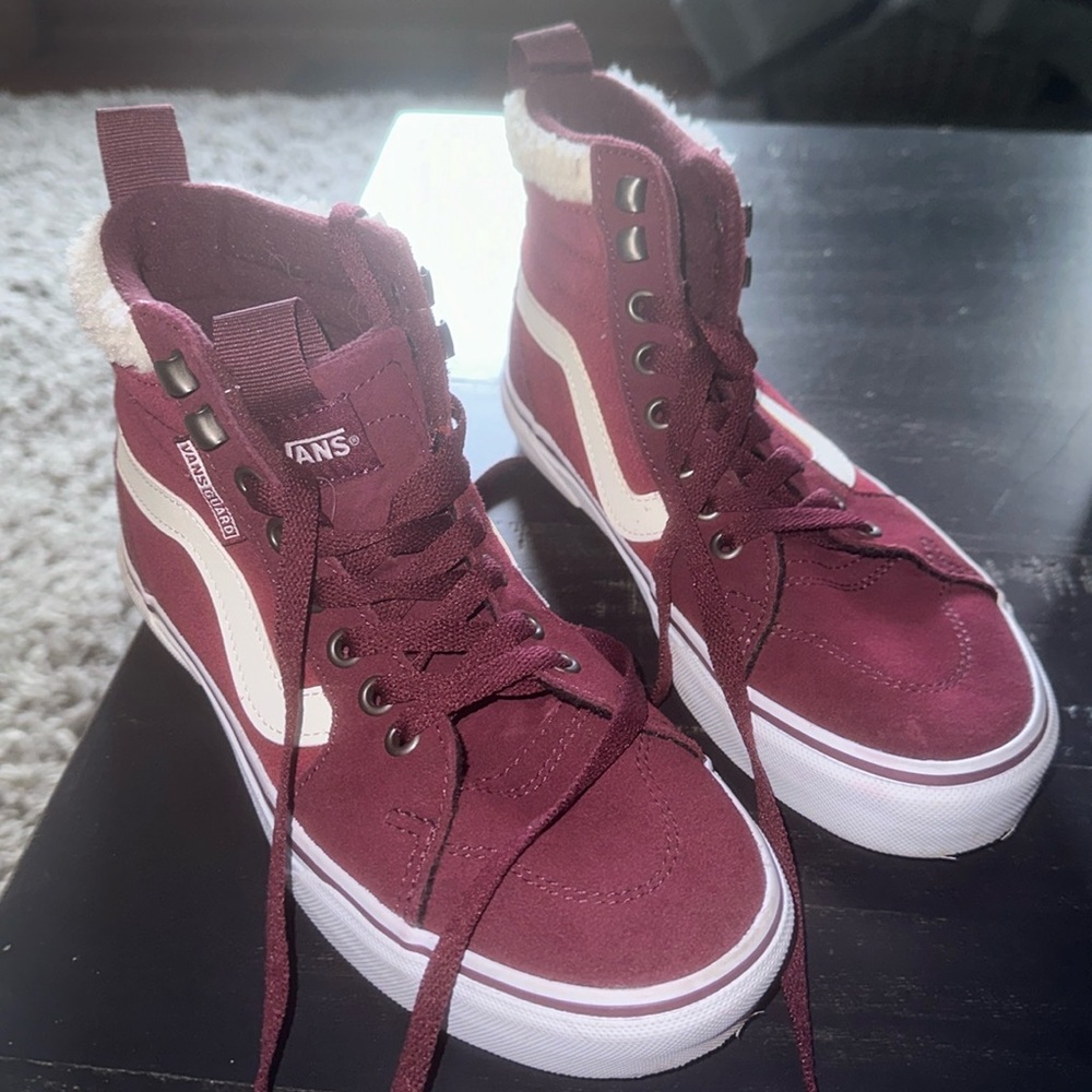 Van’s guard gently used Hi-tops size 6.5 US women’s red/ maroon